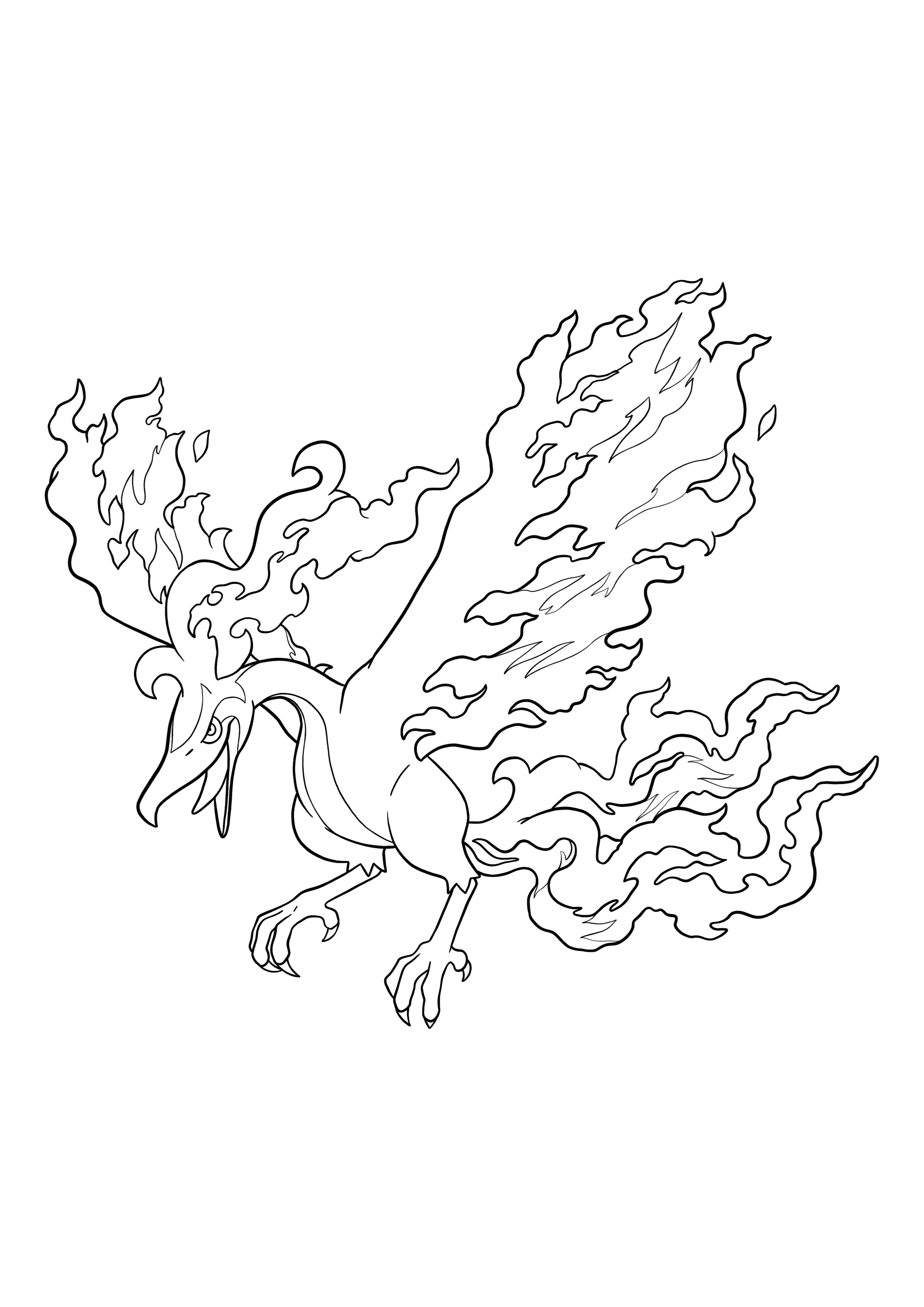 Pokémon Galarian Moltres coloring page