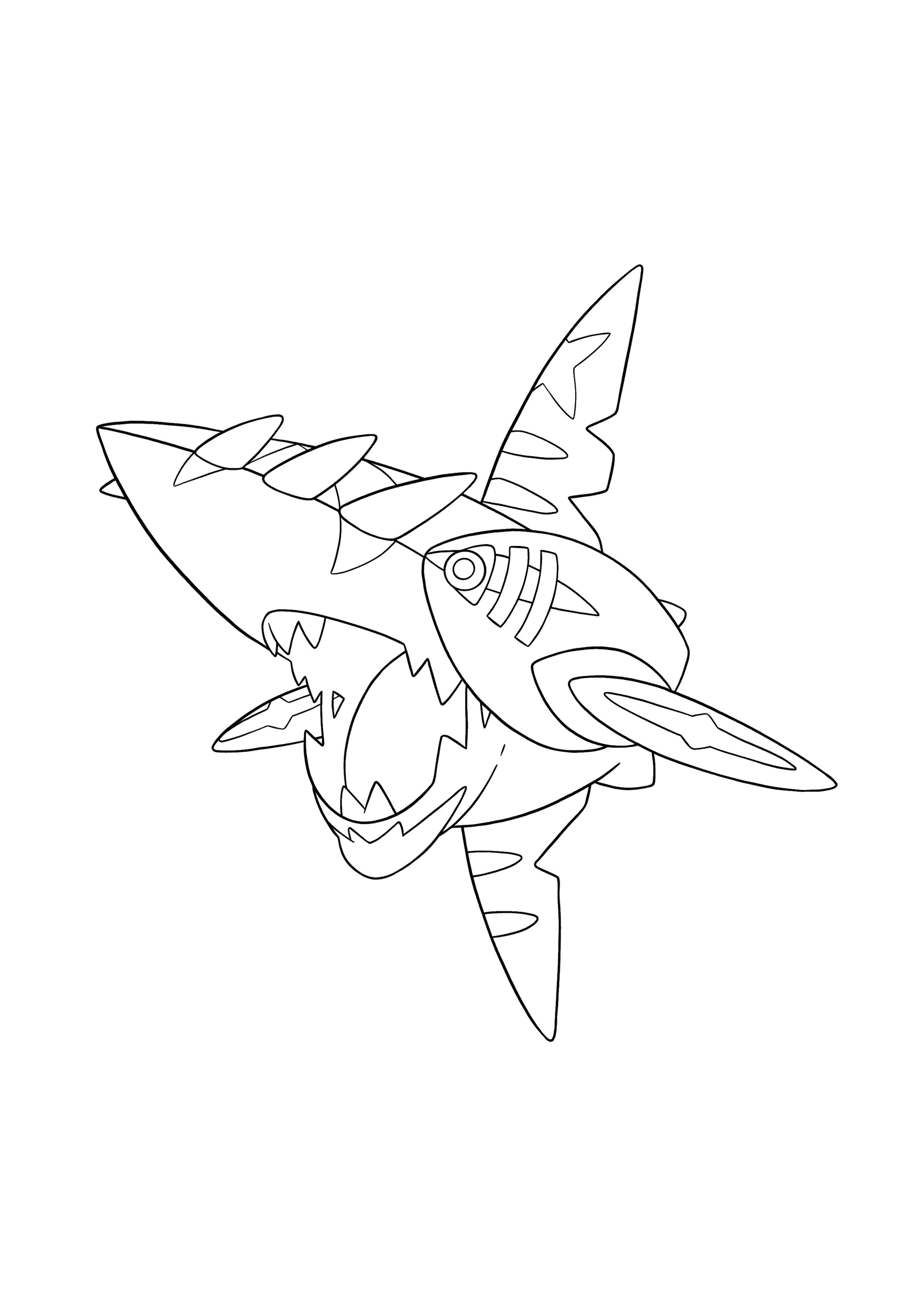 Pokémon Mega Sharpedo coloring page