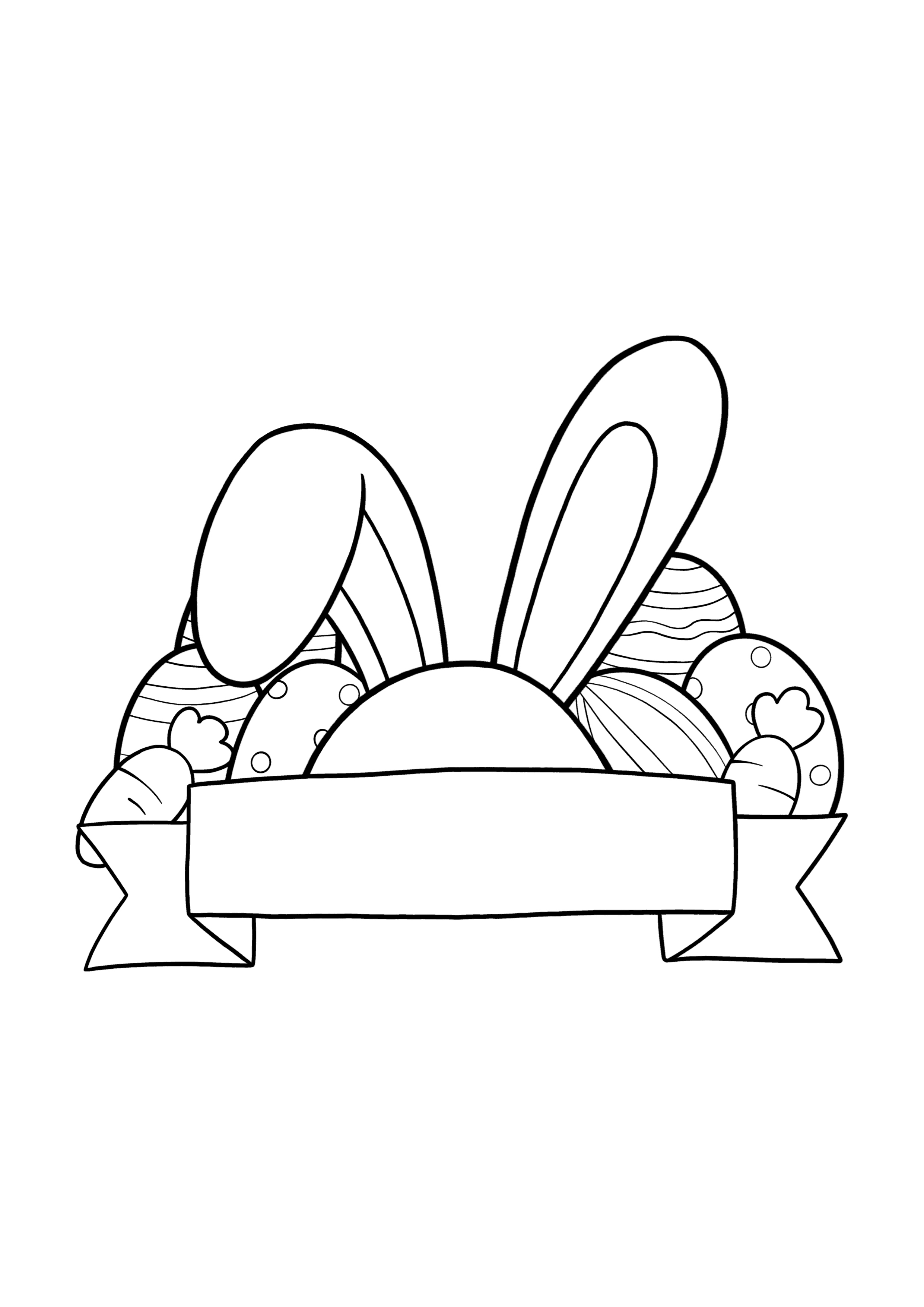 Easter Bunny Ears Name Tag coloring page