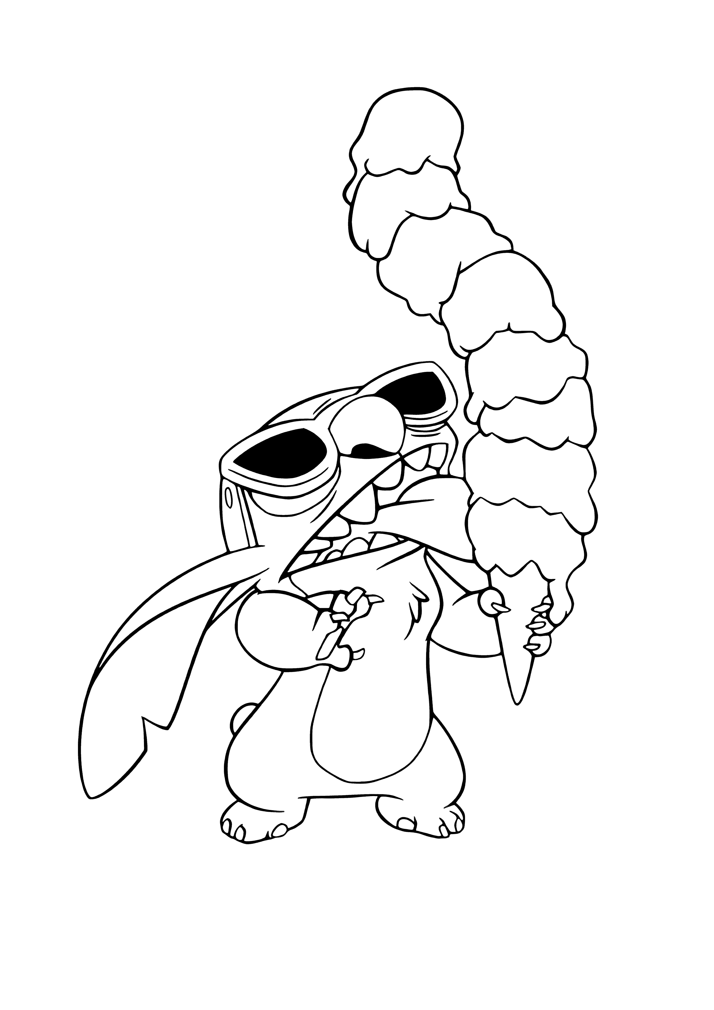 Lilo & Stitch – Mega Ice Cream Stitch coloring page