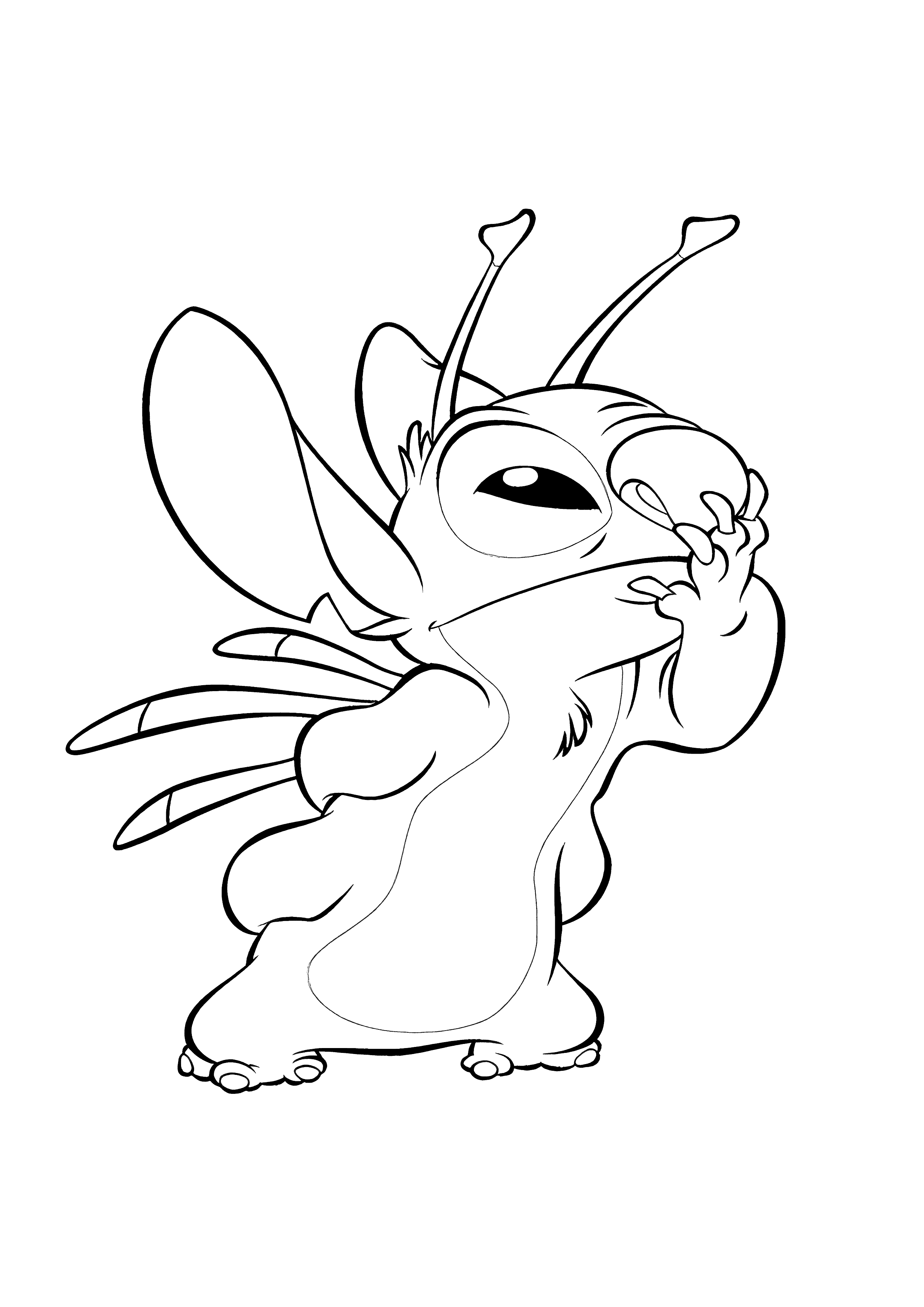 Lilo & Stitch - Thinking Alien Stitch coloring page