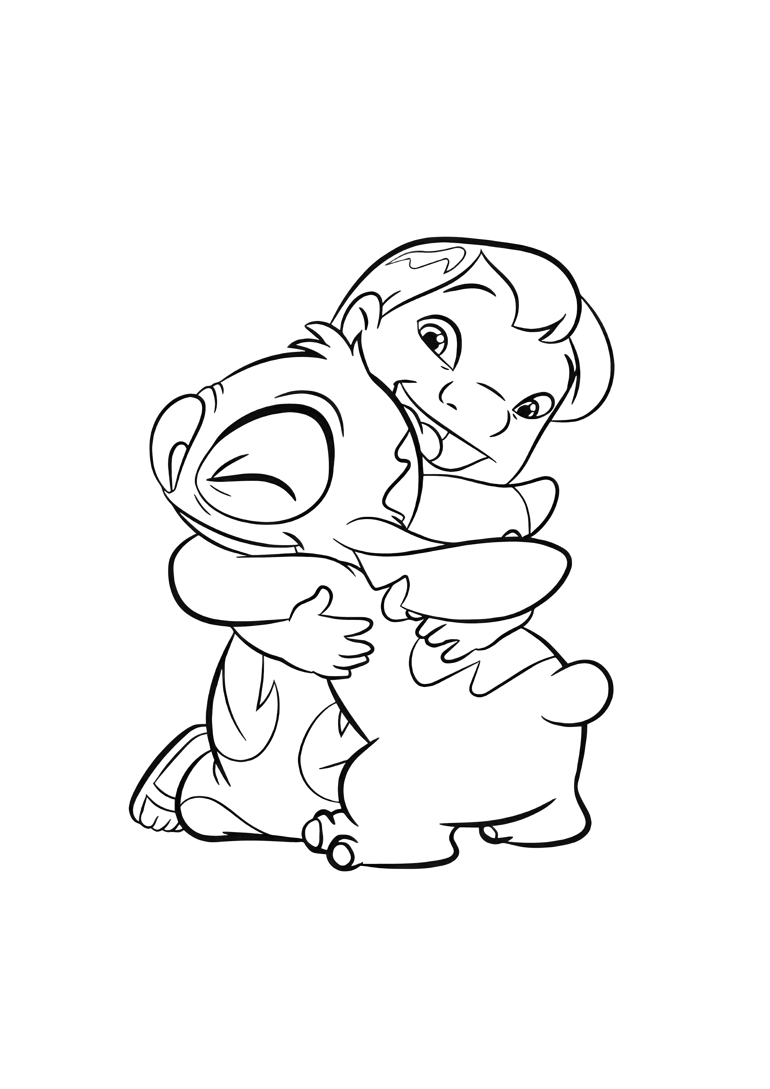 Lilo & Stitch – Hugging coloring page