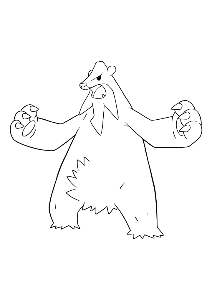 Pokémon Beartic coloring page
