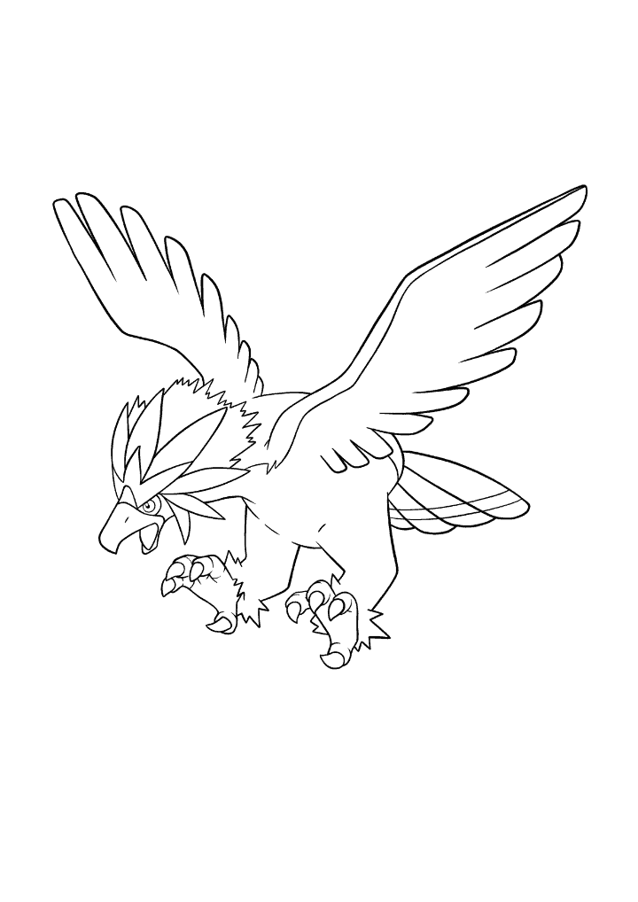 Pokémon Braviary coloring page
