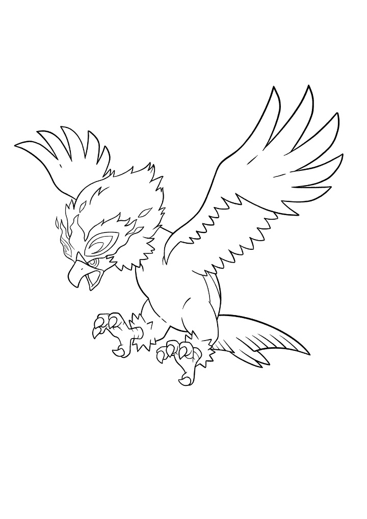Pokémon Hisuian Braviary coloring page