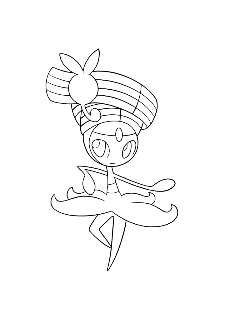 Pokémon Meloetta Pirouette Form coloring page