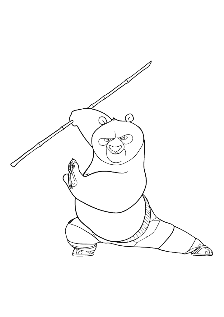 Kung Fu Panda Po Fighting Pose coloring page
