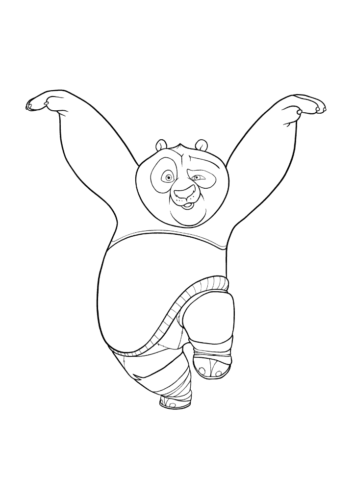 Kung Fu Panda Po Fighting Pose coloring page