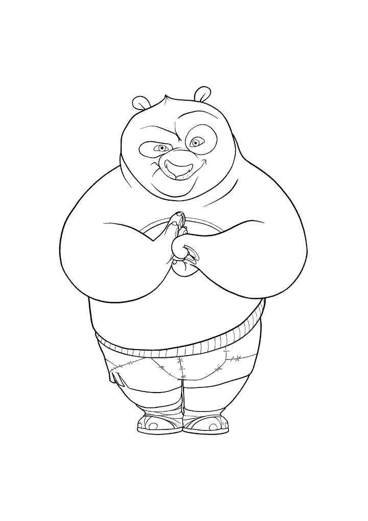 Kung Fu Panda Po Fighting Pose coloring page