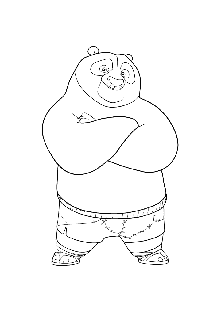 Kung Fu Panda Po Fighting Pose coloring page
