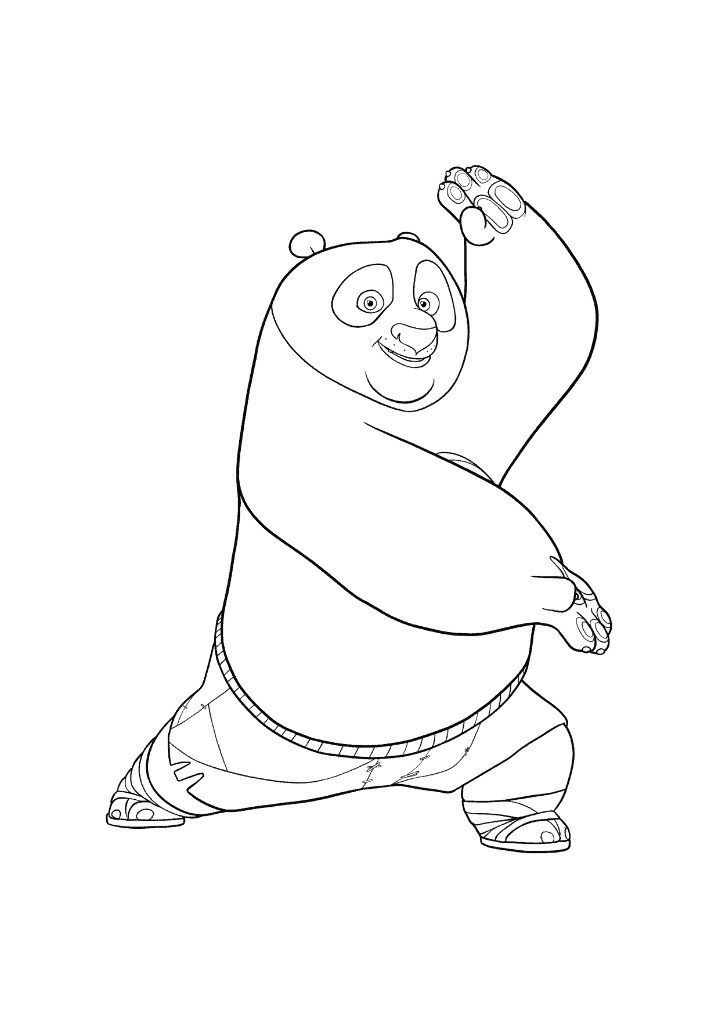 Kung Fu Panda Po Fighting Pose coloring page