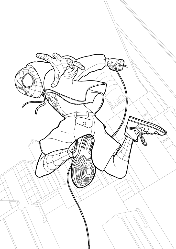 Into the Spider-Verse Miles Morales coloring page